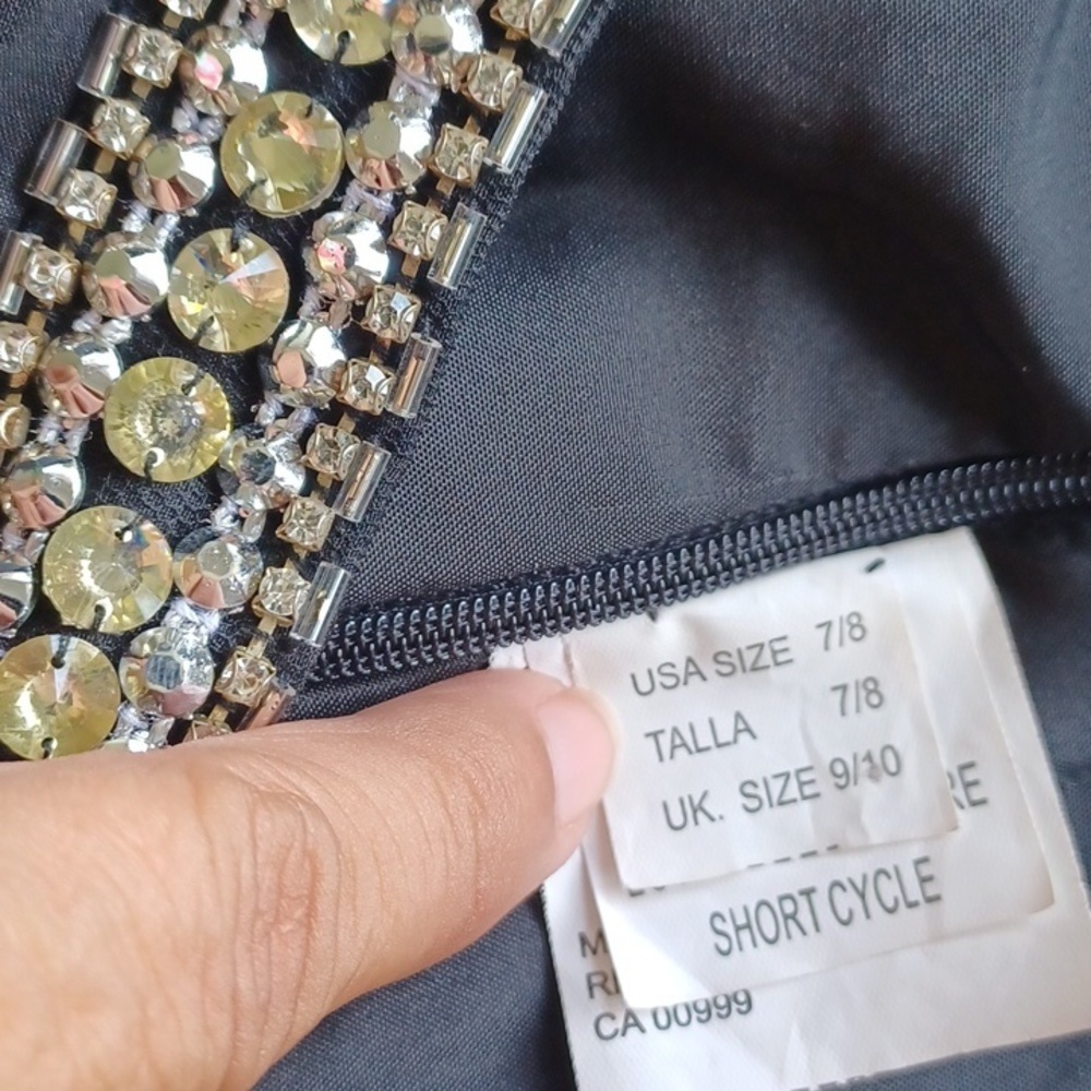Mori Lee: Black Rhinestone embellished Maxi skirt, 42" Long - Picture 4 of 8